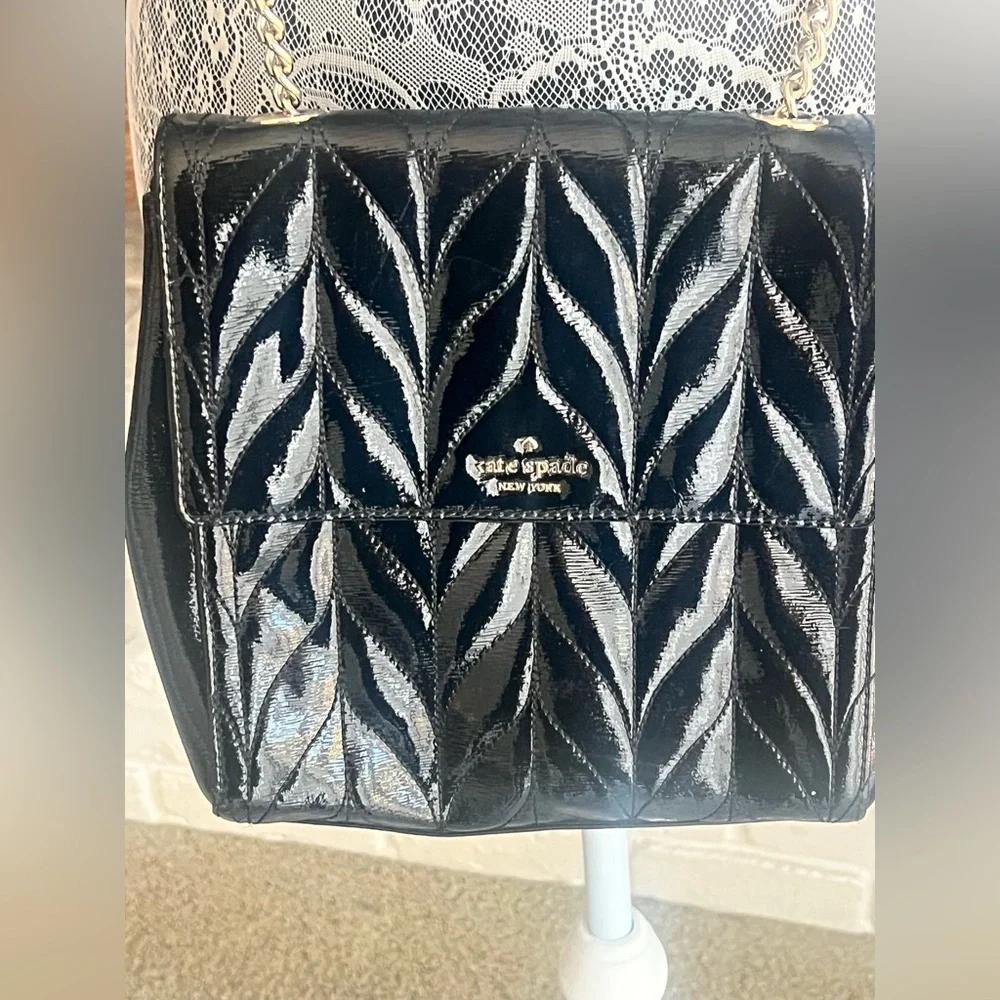 Kate Spade Briar Lane Emelyn Shoulder Bag Purse Black Patent Leather